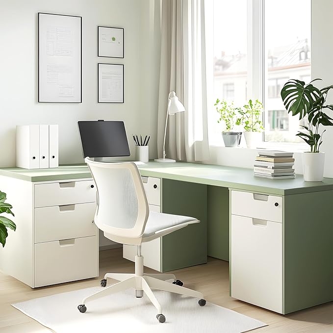 Kaboon Universal Tabletop 23.62 D x 59.1 W Green One Piece Wood Table Top for Standing Desk Reversible Melamine Countertop for Home Office