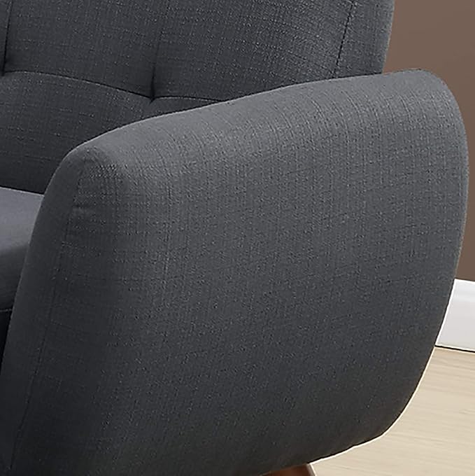 Poundex Bobkona Galiana Linen-Like Polyfabric SECTIONAL in Ash Black