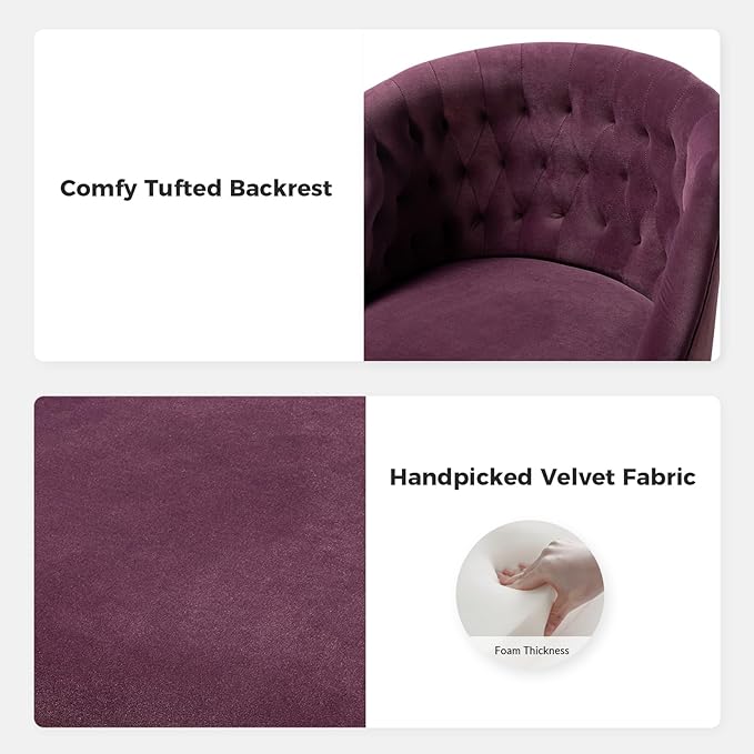 Velvet Office Chair with Gold Base Modern Cute Desk Chair Comfortable Adjustable Swivel Task Chair for Home Office Living Room Bedroom Vanity Study