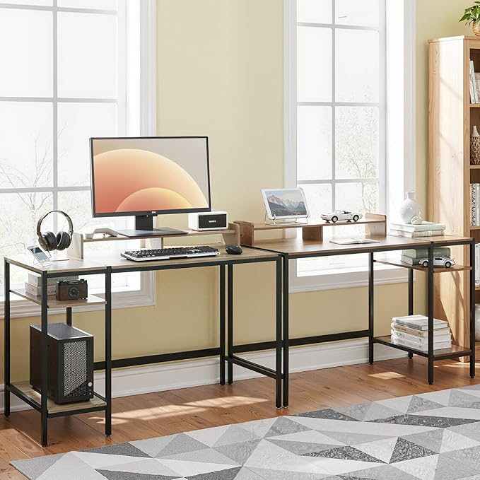 47-inch Computer Desk with Storage Shelf - Gray Ideal Gaming Desk for Bedrooms Small Spaces and Home Offices Modern Writing Desk for PCs.
