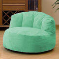 N&ampV Large Crescent Bean Bag Chair Adult Size Bean Bag Sack Foam Filling Soft Premium Corduroy Bean Bag for Living Room Bedroom Dorm and Office (Mint)