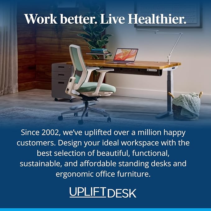 UPLIFTDESK V3 2-Leg Maple Laminate Wood Standing Desk – Adjustable Height Advanced 1-Touch Memory Keypad Under Desk Cable Management Wire Grommets &amp Rocker Board (Black C-Frame 80 x 30 inch)