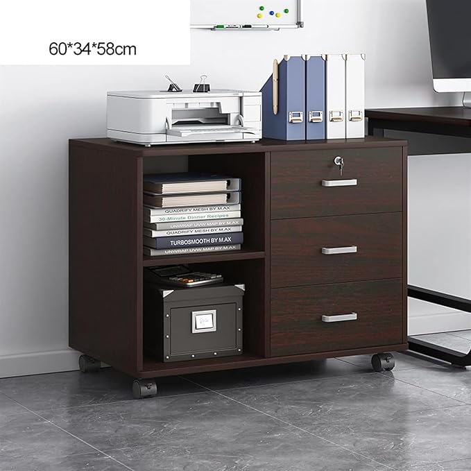 File Cabinet with Lock Office Cabinet Storage Cabinet Filing Cabinet Floor Document Cabinet Under Desk Storage(Color:B)