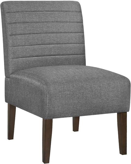 Ochine Modern Accent Chair Comfy Living Room Chair with Wood Legs Modern Armless Lounge Chair Upholstered Armchair Fabric Side Chair with Soft Cushion for Bedroom Balcony Lounge Reading Room