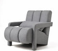 Modern Upholstered Accent Chair with Pillow - Comfortable and Sturdy Linen Fabric for Living Room Bedroom Office and More (Dark Grey)