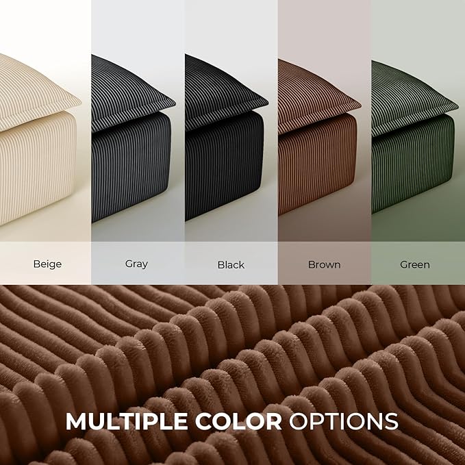 Brown Corduroy Pouf for Modular Sectional Sofa Matching Accessory for Living Room Bedroom and Apartment