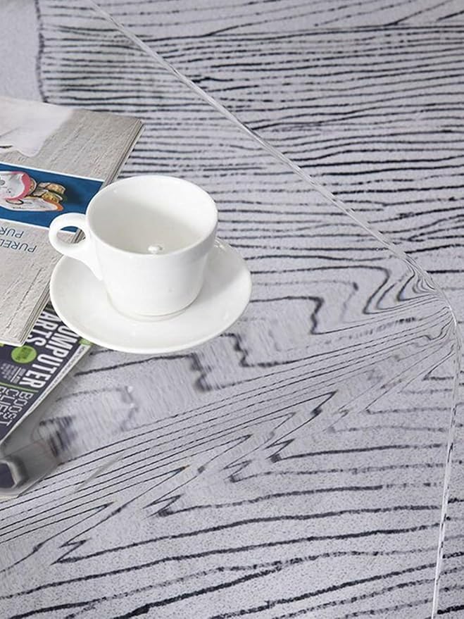 Acrylic Thick Coffee Table for Living Room. 39 Modern Minimalist Rectangular and Clear End Table.Easy to Clean and Safe Rounded Edges (39.4 W x 20 D x 14 H)