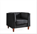 Container Furniture Modern Luxury Velvet Chair for Living Room with High Density Foam Soft Fabric Upholstery Removable Cushions and Solid Wood Legs 36.6'' Wide Armchair Black