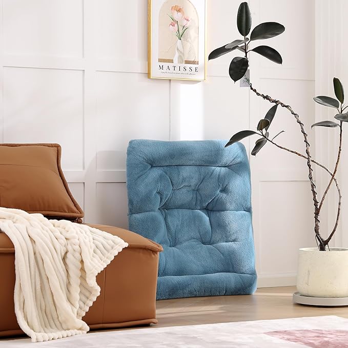 Comfy Folded Chair Soft Faux Fur Oversized Folding Chair Flexible Lazy Chair for Kids Girls Teens Adults Moon Chair for Dorm Rooms Bedroom Living Room