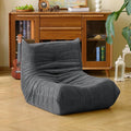 N&ampV Fireside Floor Sofa- Mid-Century Modern Armless Lounge Chair with Premium Soft Corduroy Fabric Plush Foam Cushion Accent Chair for Living Room Bedroom &amp Office (Dark Grey)