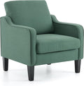 VINGLI Accent Chair for Living Room Chairs Dark Green Reading Chair for Bedroom Scooped Arm Chair Mid Century Modern Accent Chairs Upholstered Comfy Chair for Apartment Waiting Room