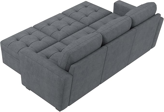 HONBAY Modular Sectional Couch Sleeper Sofa Bed with Storage Seats Oversized Sectional Couches for Living RoomBluish Grey