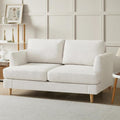 Loveseat Sofa 56 Small Couches for Small Spaces Mid Century Love Seat Couches for Living Room Upholstered 2-Seater Couch for Bedroom Apartment Beige