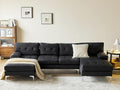 Wimarsbon 106” U-Shaped Couch with Double Chaise Modern Upholstered 4-Seat Sectional Sofa Set for Living Room Bedroom Apartment Easy to Assemble (Black-Faux Leather)