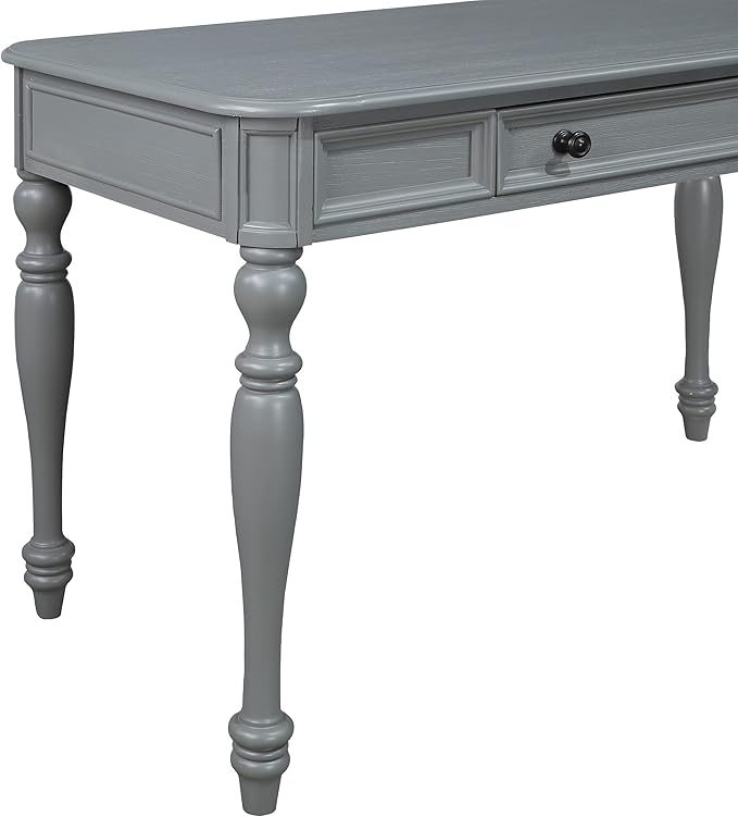 OSP Home Furnishings Country Meadows 48 Inch Writing Desk with Drawer Plantation Grey