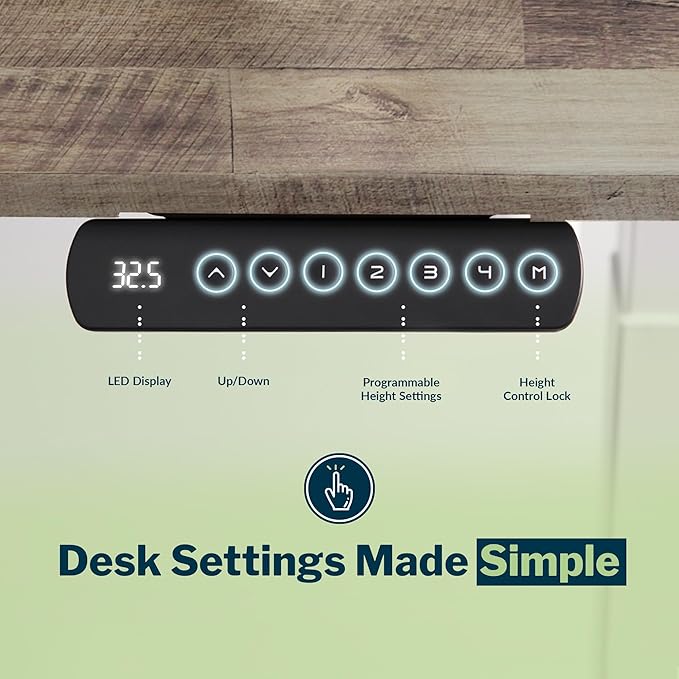 Vari ComfortEdge 40x26 Inch Adjustable Standing Desk – Small Electric Sit Stand VariDesk for Apartment Bedroom or Home Office + Beveled Edge Tool-Free Assembly (Reclaimed Wood)