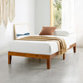 Mellow Naturalista Classic 12 Inch Solid Wood Platform Bed with Wooden Slats Twin XL Cherry