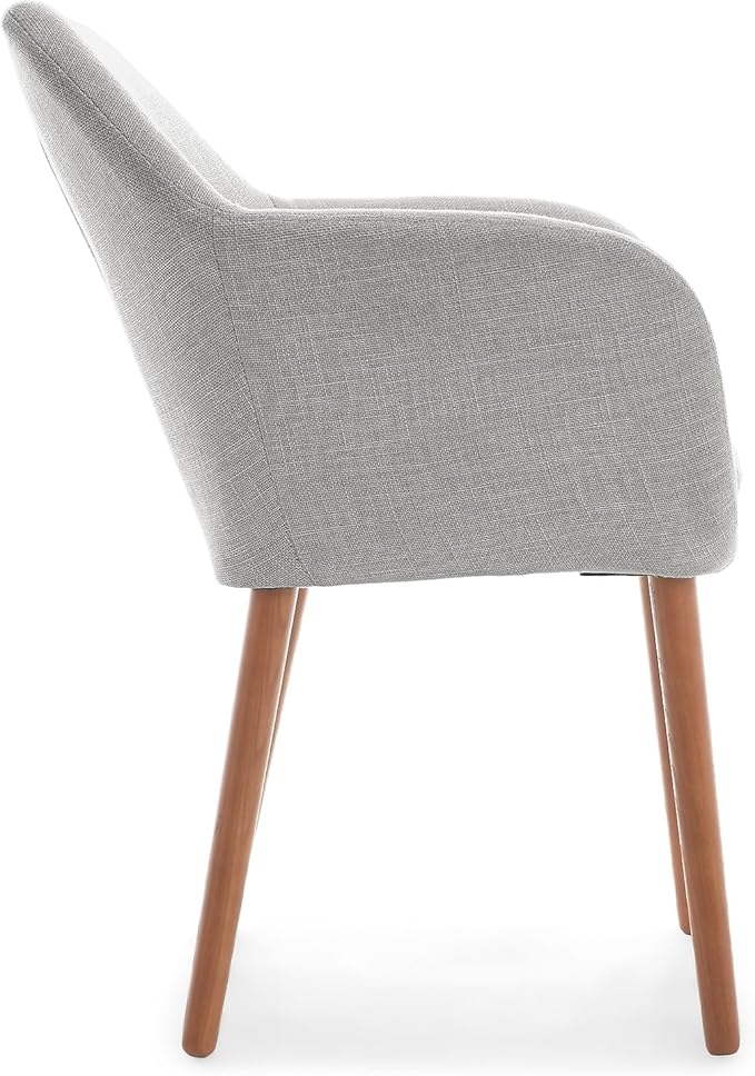 Elle Decor Roux Mid-Century Living Room Accent Armchair Soft Sofa Upholstered Linen Fabric Cushion Seat Chair