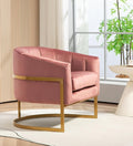 Velvet Modern Accent Armchair - Luxury Gold Frame | Versatile Seating for Living Room Bedroom Office Rose