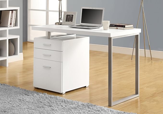 Monarch Specialties Hollow-Core Left or Right Facing Desk 48-Inch Length White