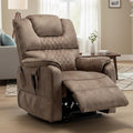 Lift Recliner Chair Lay Flat 180°Heavy DutyInfinite Position with Massage and Heating Functions Adjustable Upholstered Dual Motor Power Stand Up Lifting ReclinerSuitable for Living Room(Brown)