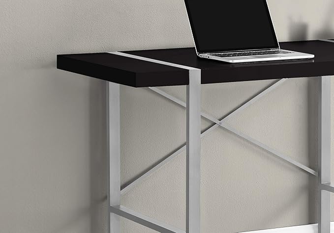 Monarch Specialties I 7664 Computer Desk Home Office Laptop 48 L Work Metal Laminate Black Grey Contemporary Modern