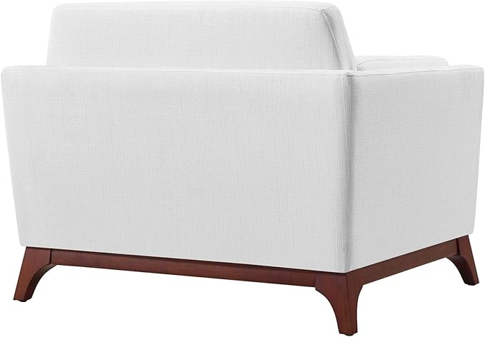 Modway Chance Mid-Century Modern Upholstered Fabric Accent Lounge Arm Chair In White