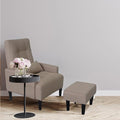 Brown Living Room Sofa Single Chair and Ottoman Modern Multi-Function Fabric Living Room Sofa Lounge Chair Bed and Stool. Soft Leisure Single Chair Adjustable into 5 Angles