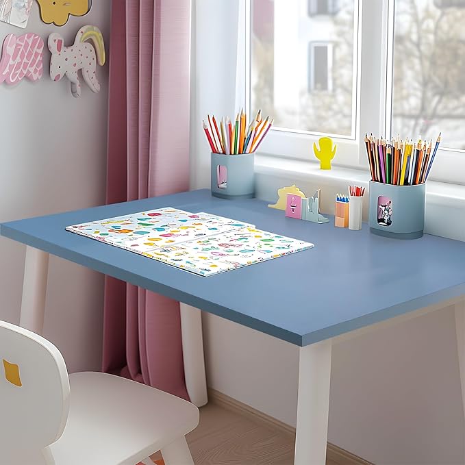 Kaboon Table Top 23.62 D x 59.1 W Solid One-Piece Desktop Universal Wood Countertop Reversible Laminate Top Double Desks L-Desk DIY Home and CommercialGrayish Blue