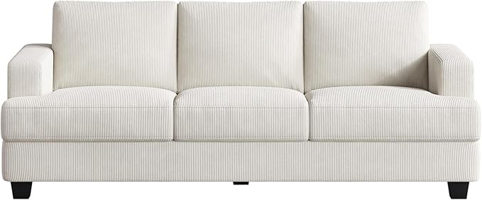 Fadware Sofa Couch 3 Seater Sofa with Suppleness Armrests Fabric Deep Seat Sofa with Upholstered Cushion&amp Backrests Modern Comfy Couch for Living Room Apartment