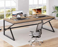 HSH Extra Large Home Office Desk Rustic Wood and Metal Computer Desk for 2 People 78 Inch Long Executive Writing Study Gaming Double Desk Workstation Bedroom Living Room PC Table for 2 Monitors