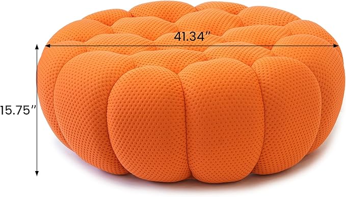WJShome Bubble Couch42 Modern Curved Sofa Morden Lazy Floor Sofa Ottoman Foam Filled Footstool for Couch Orange Chair for Living Room Office Apartment