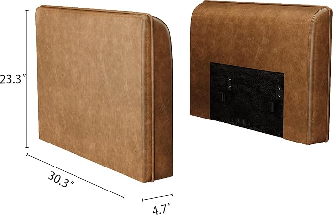 LLappuil Modular Sectional Sofa Pair of Side Armrest Module for Customize Couch Modern Brown Faux Leather