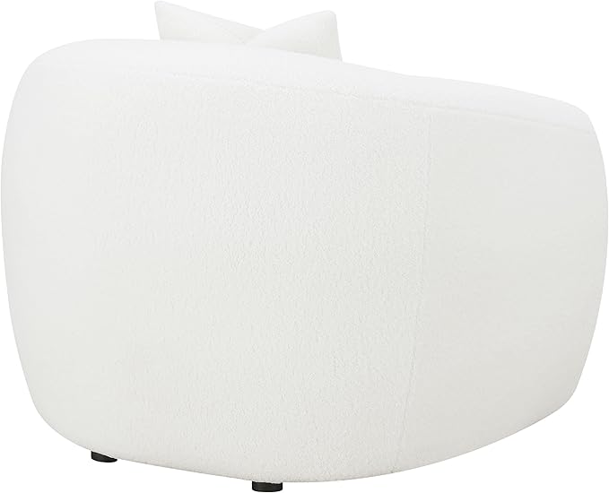 Coaster Home Furnishings - Isabella - Upholstered Accent Chair with Curved Backrest Sloped Armrests and Black Legs - Living Room - Ivory - 509873
