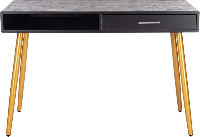 Safavieh Home Office Jorja Modern Black and Gold 1-drawer Desk