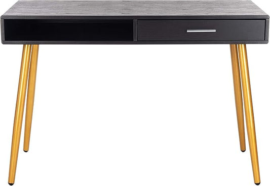 Safavieh Home Office Jorja Modern Black and Gold 1-drawer Desk