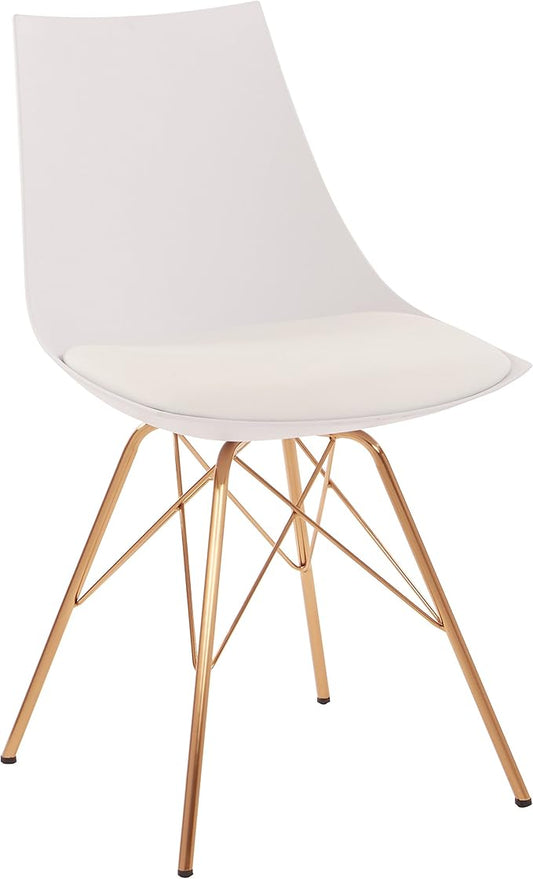 OSP Home Furnishings Oakley Mid-Century Modern Bucket Chair Faux LeatherWhite