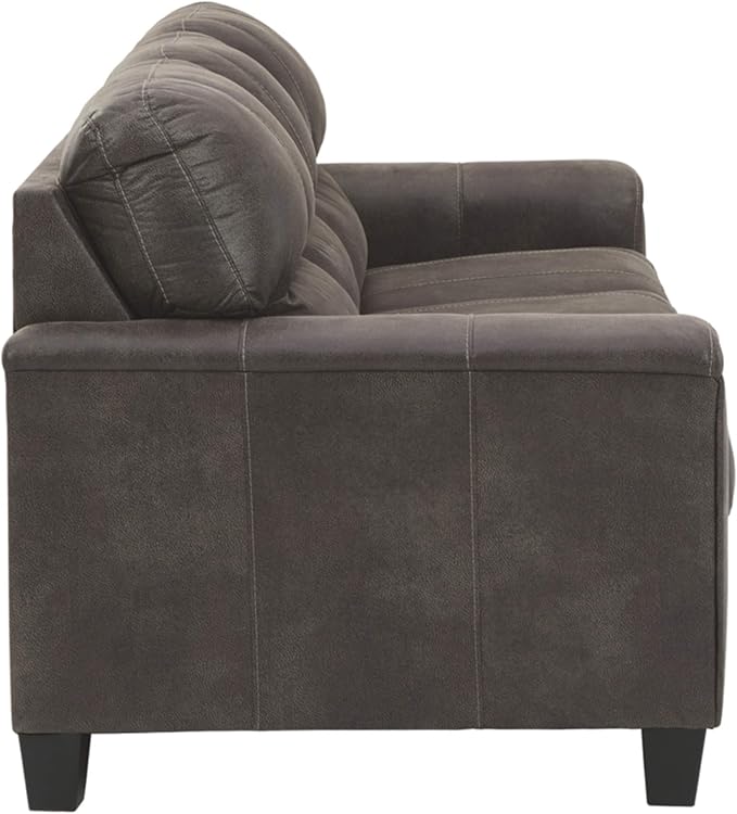 Signature Design by Ashley Navi Faux Leather Modern Queen Sofa Sleeper Gray