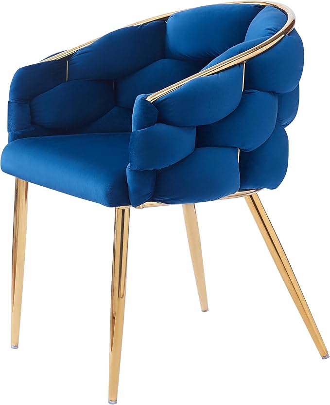 Luxury Handmade Accent Chair with Gold Legs Modern Velvet Armchair for Living Room and Bedroom