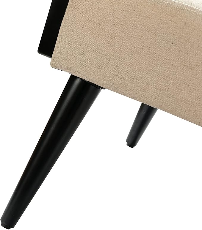 Mid Century Modern Accent ChairUpholstered Chairs with Bamboo Knitting and Solid Wood Legsfor Living Room Reading Room Bedroom