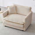 Oversized Accent Chair 41.4 Inch Big Comfy Deep Seat Arm Chair Chenille Single Sofa Chair with Pillow Upholstered Cloud Chair for Living Room Bedroom Family Room Apartment Camel