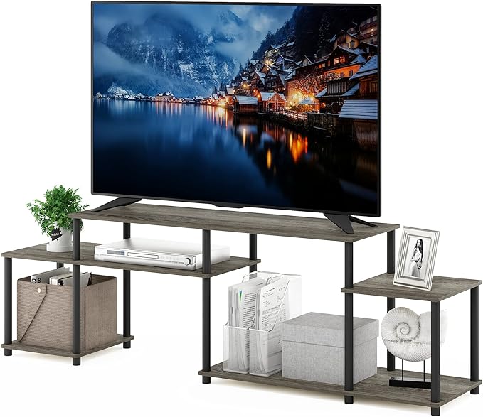 Furinno Turn-N-Tube Handel Stand for TV up to 55 Inch French Oak