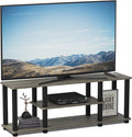 Furinno Turn-N-Tube No Tools 3D 3-Tier Entertainment TV Stand up to 50 inch TV Square Tubes French Oak Grey/Black