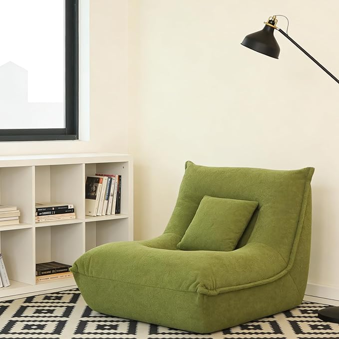 Small Sofa Couch 38 Green Cloud Velvet Memory Foam Couch High Density Boneless Couch for Livingroom Bedroom Office