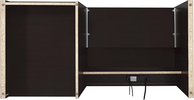 Coaster Home Furnishings - Halston - Engineered Wood - 47-Inch Computer Desk with Drawers Door Cabinet &amp Lift-Top Storage Tempered Glass Top Contemporary Style - Home Office - Cappuccino - 8007