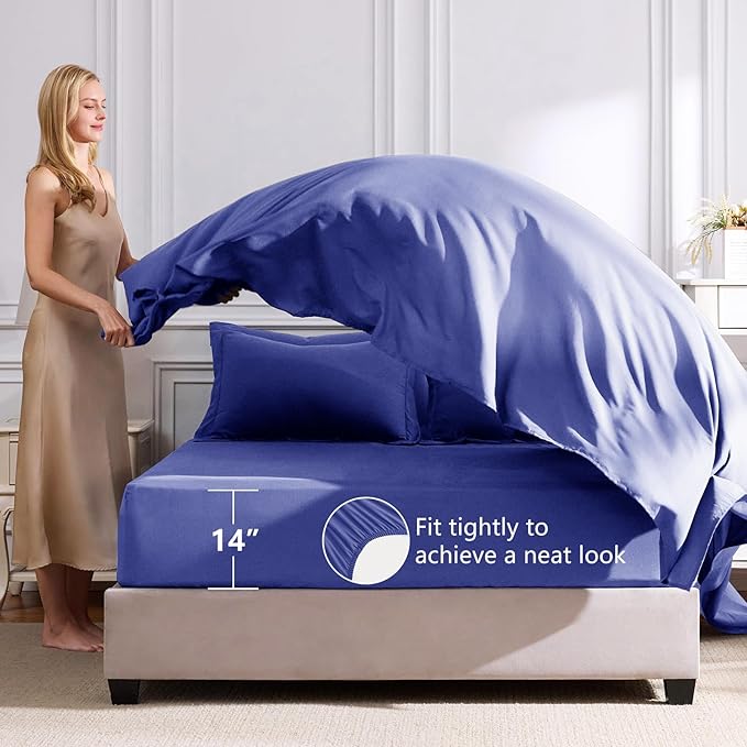 CozyLux King Size Comforter Set Very Peri - 7 Pieces Bed in a Bag King Luxury Soft Bed Set for All Seasons Bedding Set with Down Alternative Comforter Sheets Pillowcases &amp Shams