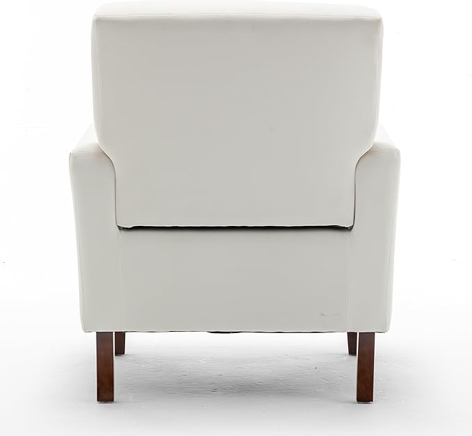 Contemporary Accent Arm Chair with Birch Wood Frame and Velvet Upholstery Armchair for Office and Living Room Decor Removable Cushions Beige