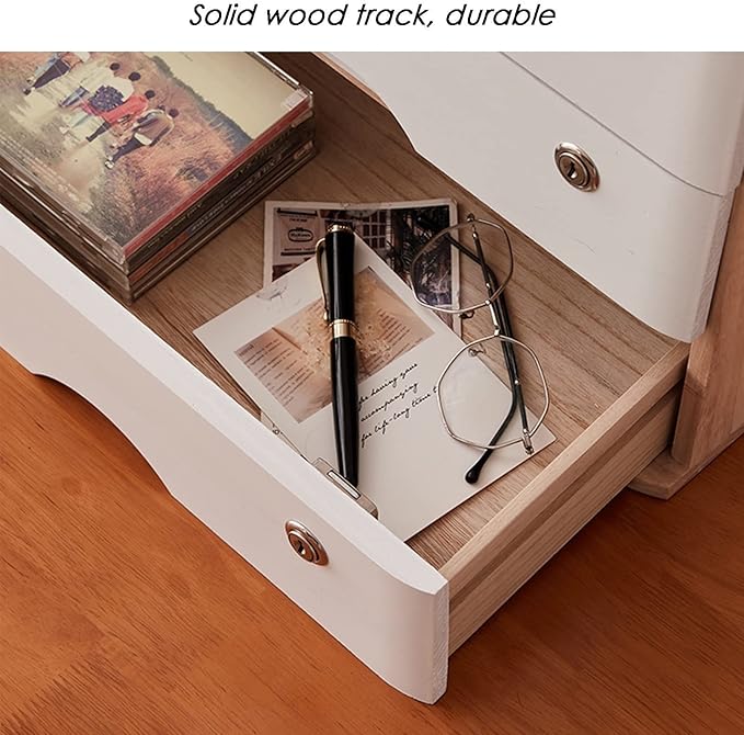 Flat File Cabinet Storage - Solid Wood Storage Box Desk Organizers With Lock Office &amp Home*School Desk Drawers Organizer And Accessories Locking Filing Cabinet 1/2/3/4 Drawers (B 2 Drawer)