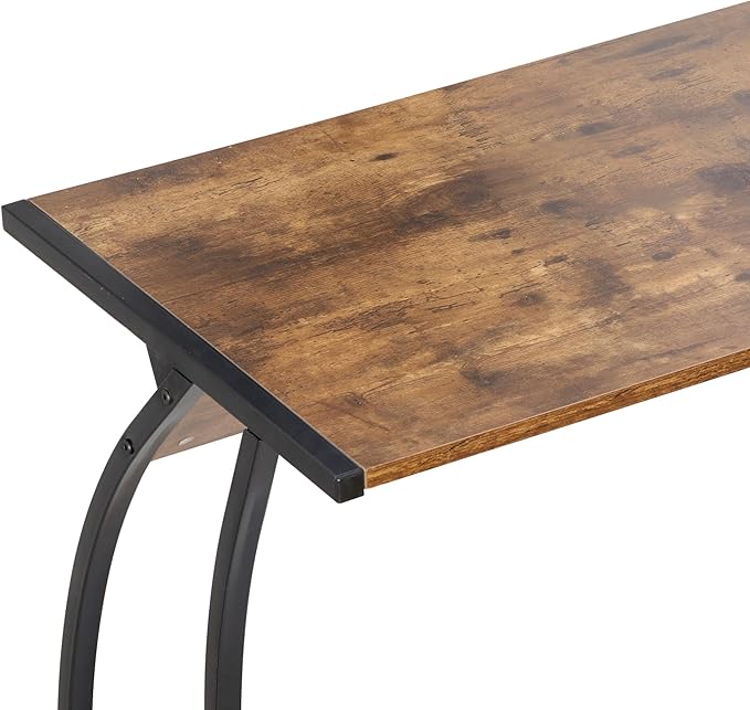 SUPER DEAL L-Shaped Corner Desk Computer Gaming Desk - 58 Inch Modern Home PC Table Office Writing Workstation Rustic Brown