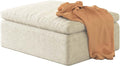 39.4 Oversized Ottoman Foot Rest for Sectional Couch Movable Cloud Rectangle Ottoman with Memory Foam and Soft Teddy Fleece Modular Pouf No Assembly Required Non-Slip Bottom (Beige)